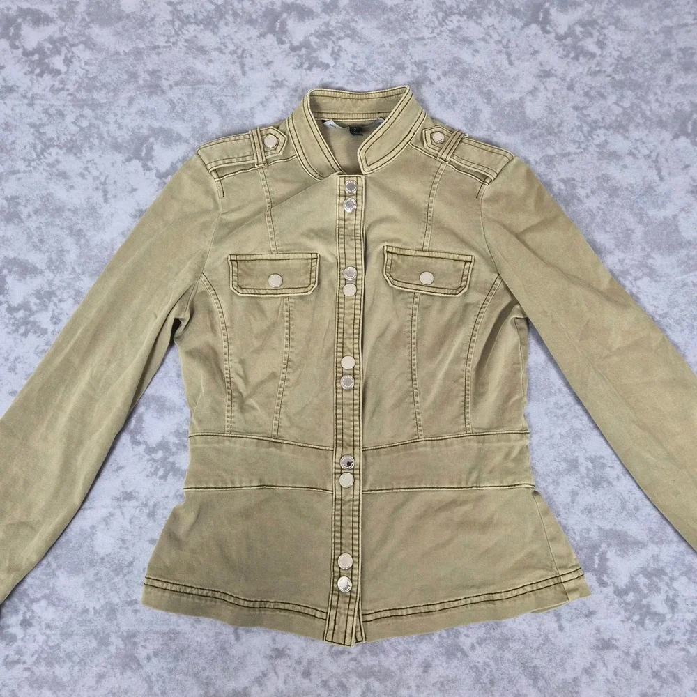 White House Black Market Military Jacket Women 2 Bratzcore Y2K Streetwear Peplum
